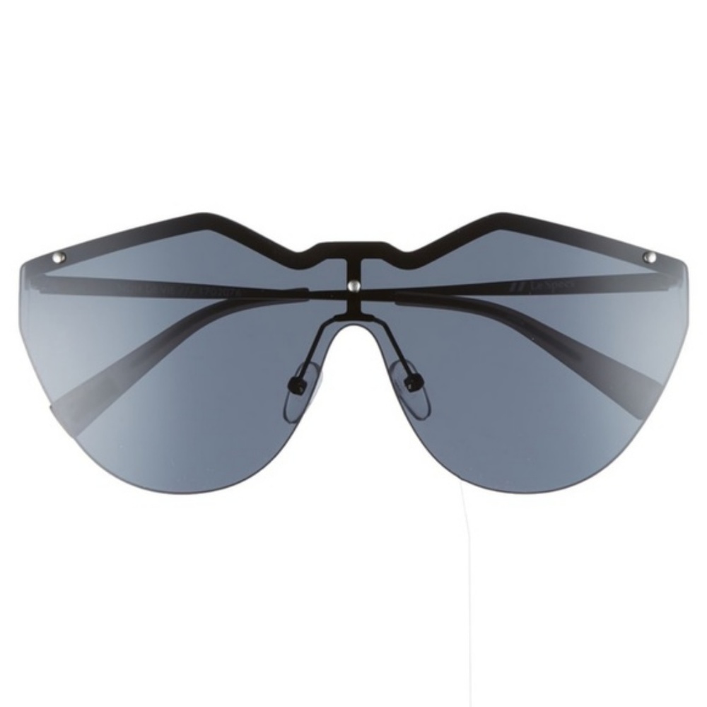 Le Specs Womens Shield Sunglasses Angular in black